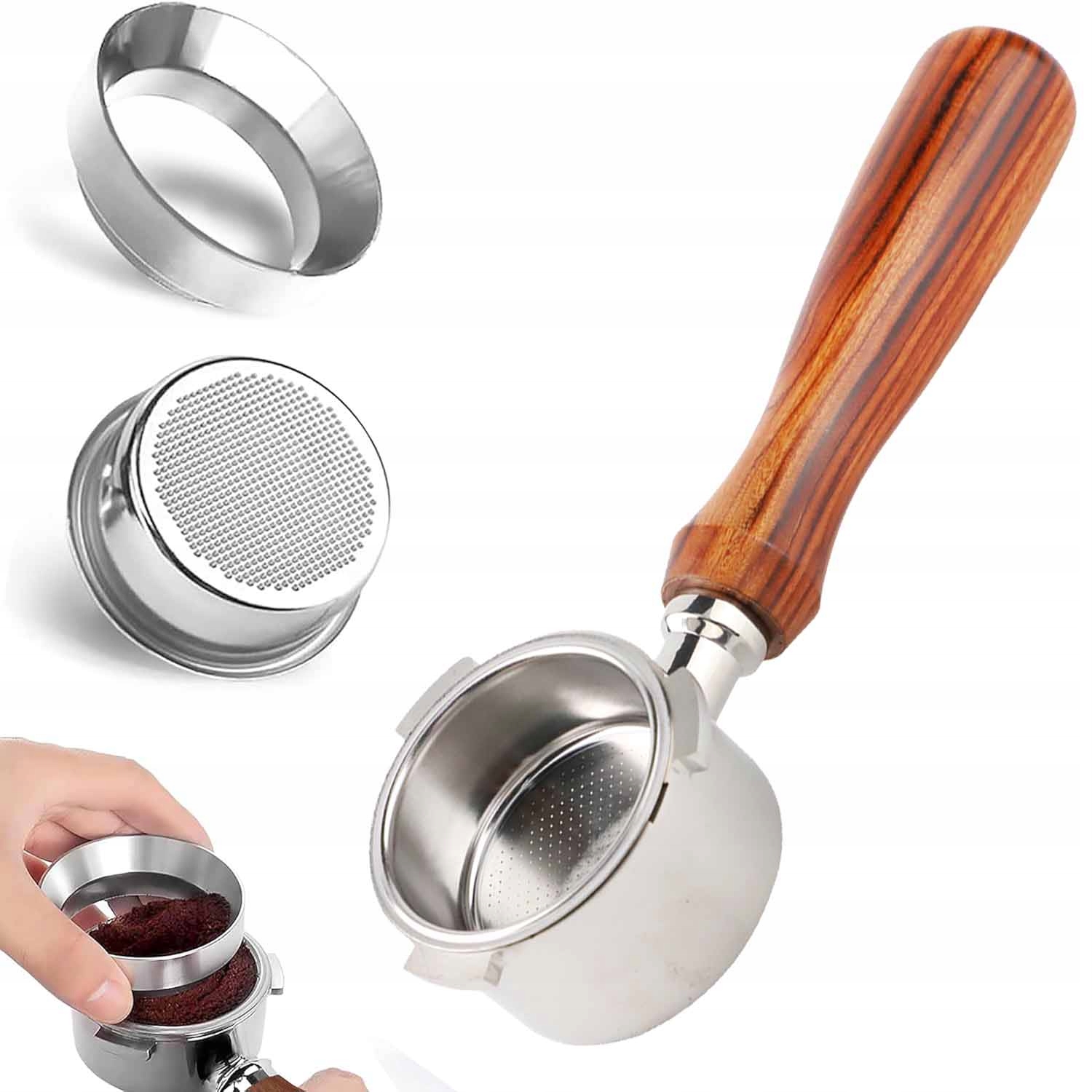 KOLBA DO KAWY BEZ DNA DLA EC680 EC685 Z FILTREM DŁUGOŚĆ 225MM ŚREDNICA 51MM