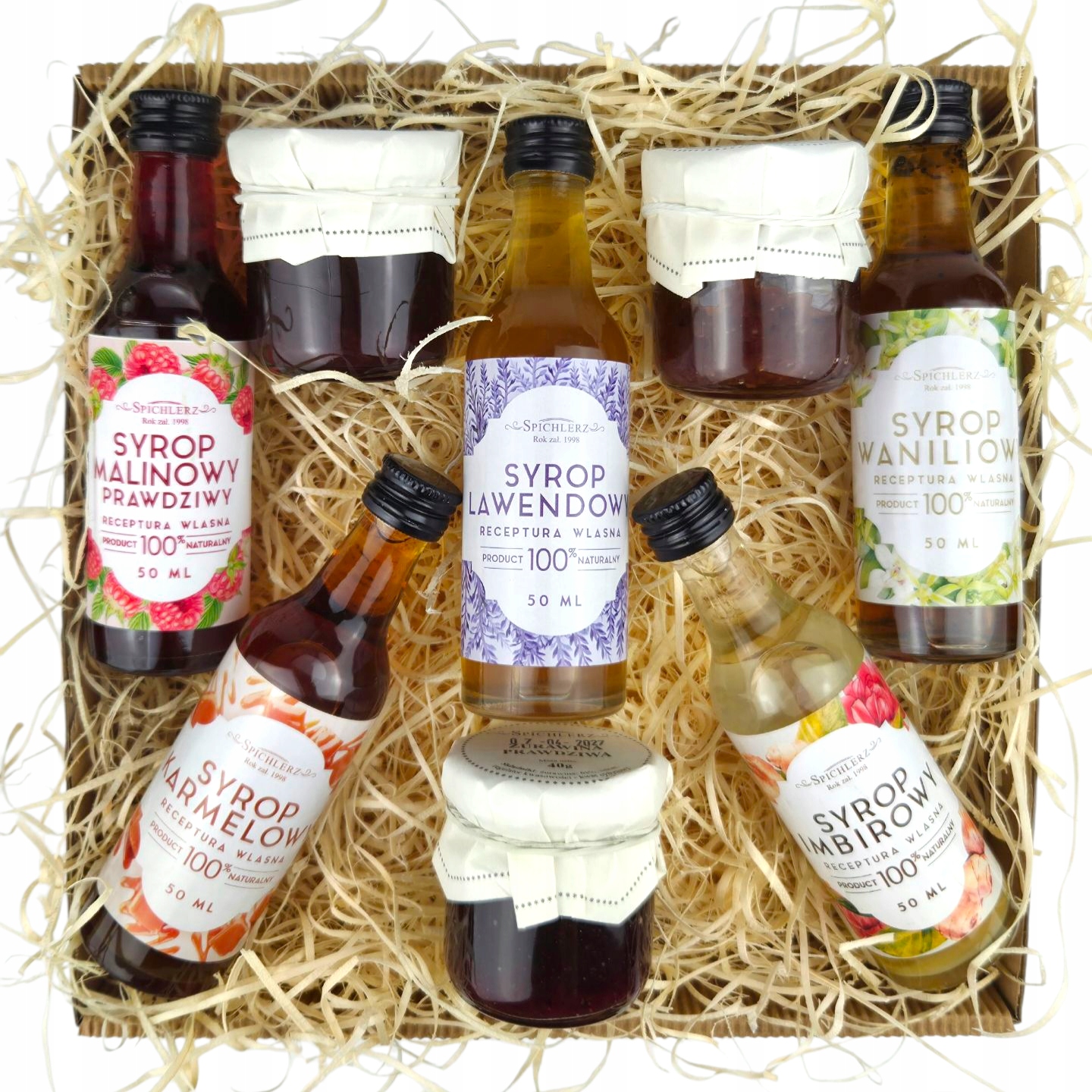 Levně Sada Pro Děti Dárek Mini Sirupy Zavařenina Malina Levandule Box