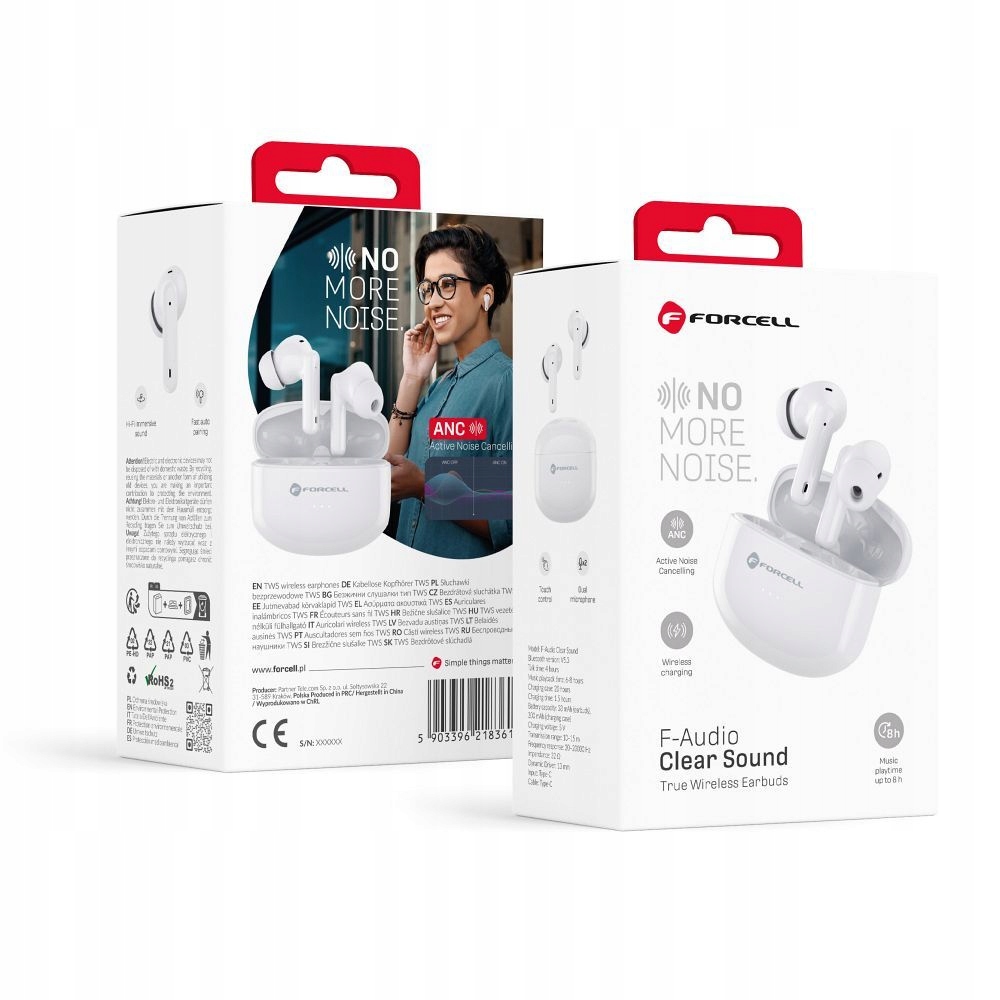 Forcell bezdrátová sluchátka do uší Tws Clear Sound bluetooth stereo