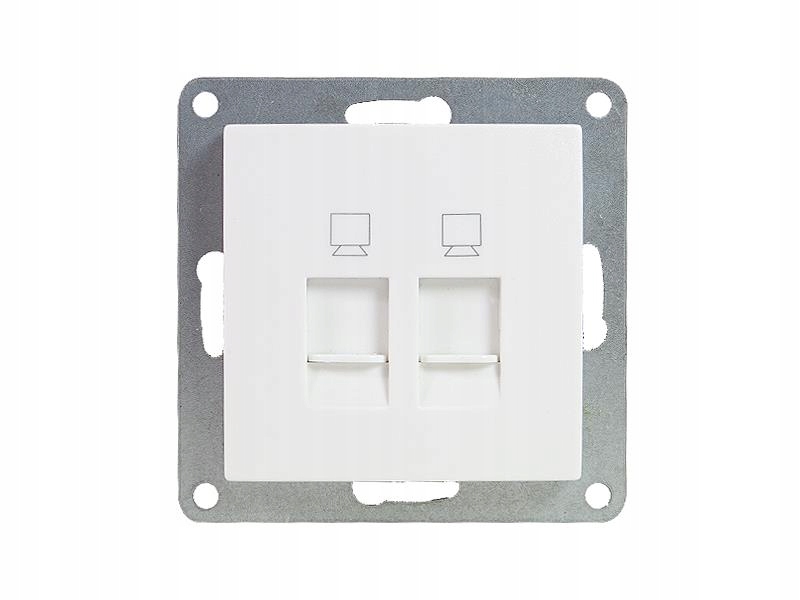

Gniazdo Lan podwójne RJ45 'Modern', białe, kat.5e
