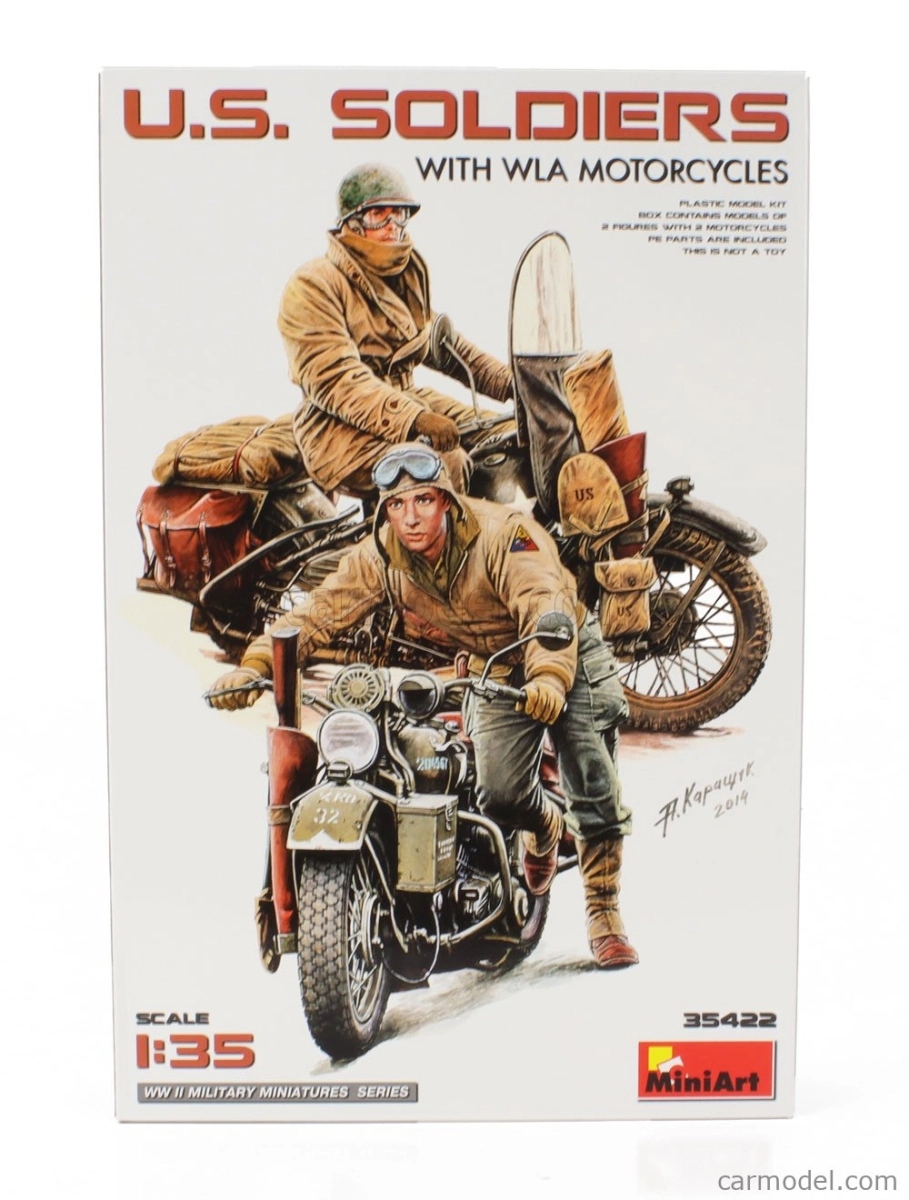 Miniart Figures Usa Soldiers With Wla Motorcycles 1945 1:35