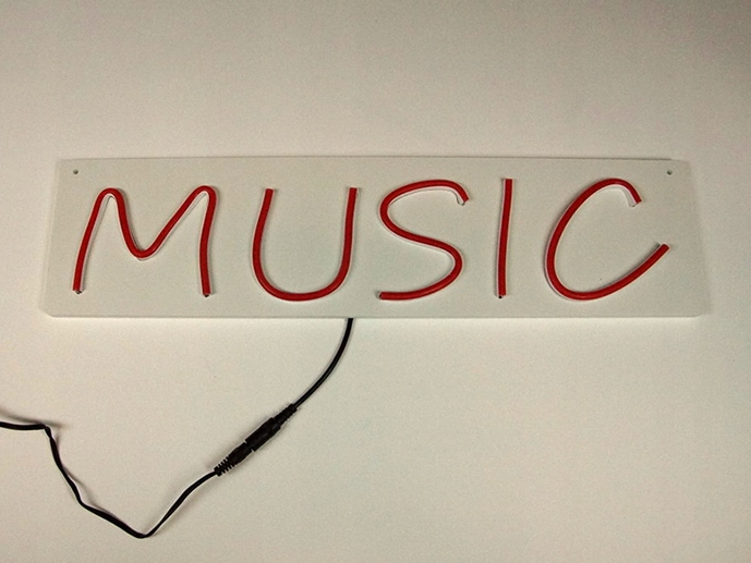 NMUSIC480 NEON LED NAPIS Music CZERWONY 480X125MM Producent inna