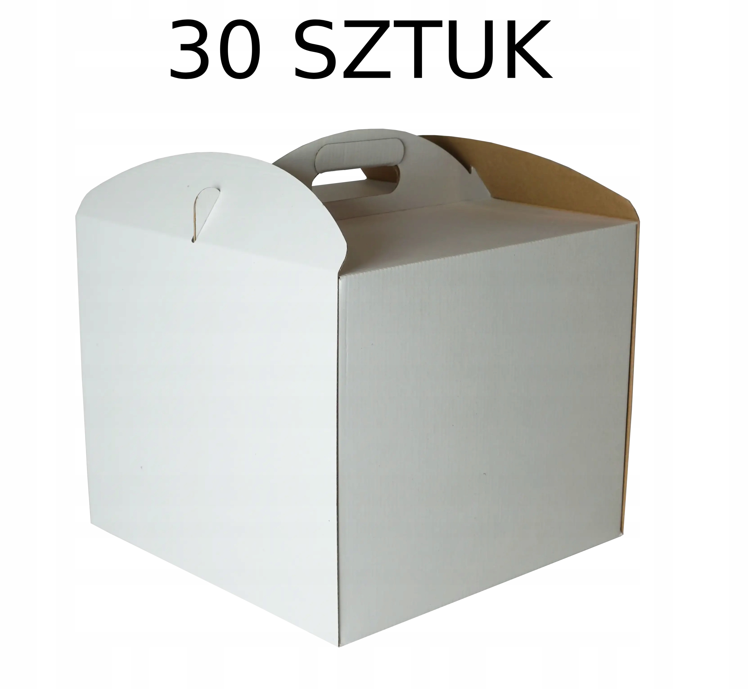 Karton Pudełko na tort ciasto 28x28x25 cm białe opakowanie 30 szt.