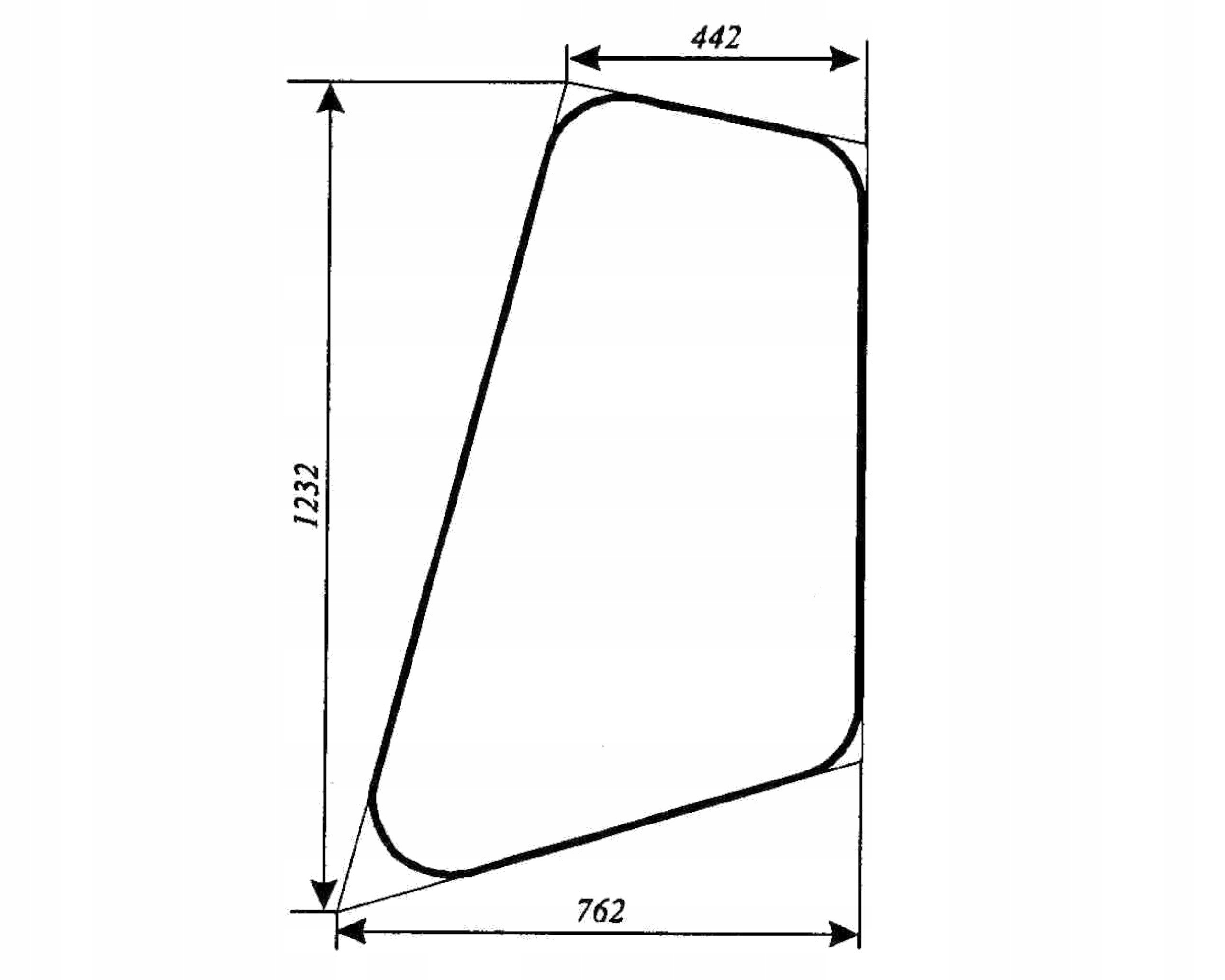 sklo pro bagru Varyński 420 dveře horní pravé