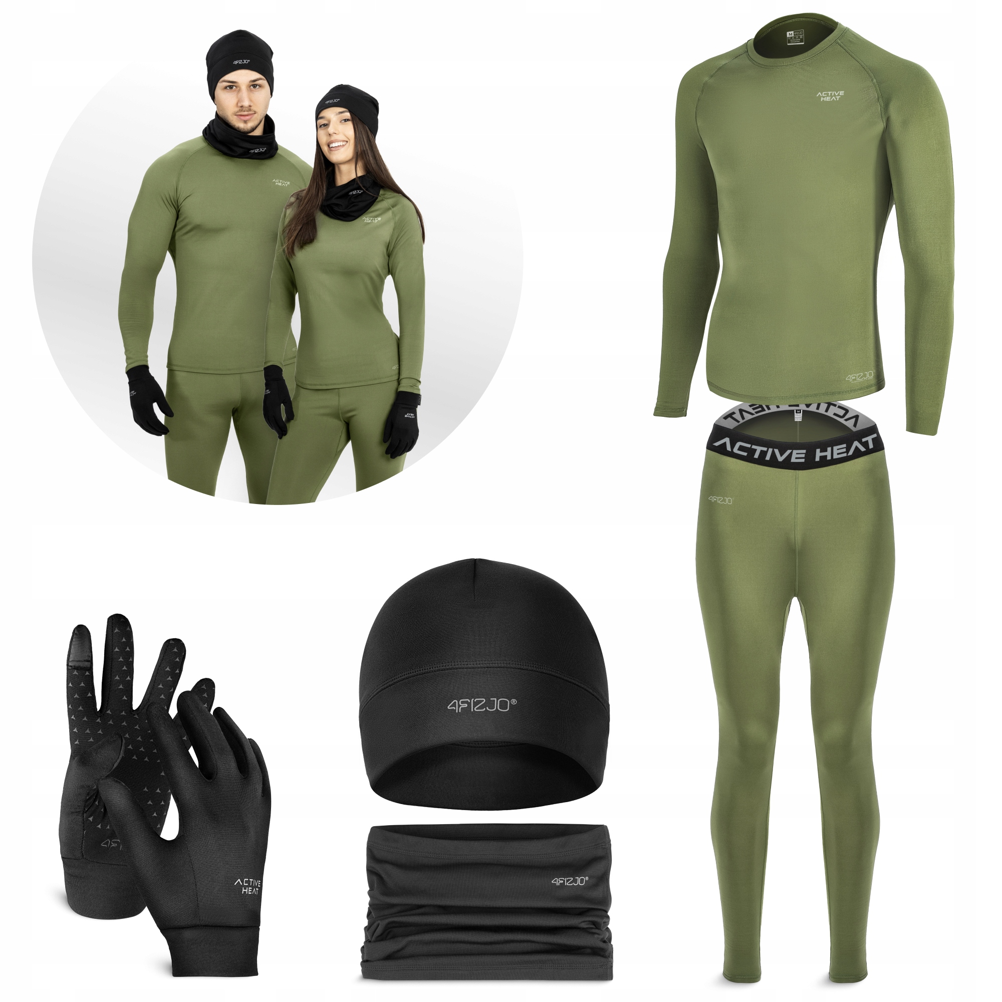 Termoprádlo Sada Teplé Oblečení Sportovní Hora Dolů Čepice Nákrčník 5v1
