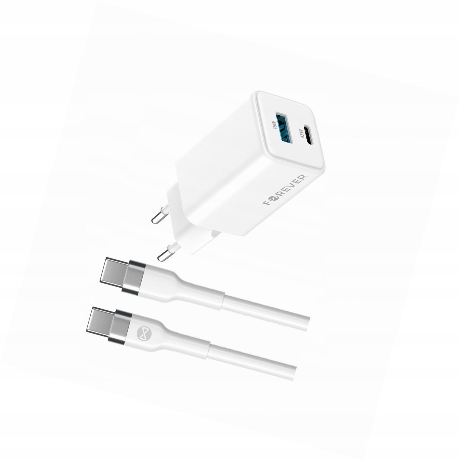Szybka ładowarka GaN 45W 2 wejścia Usb i Usb-c z kablem do Oppo Reno 8T