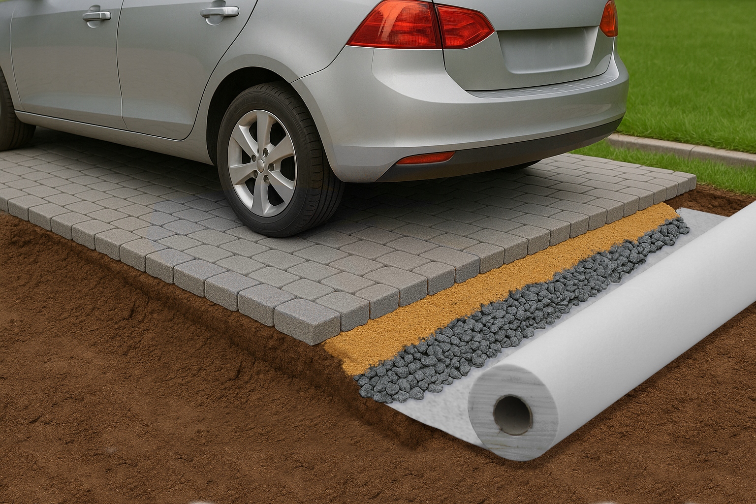 Geowłóknina PPC200 specjalistyczna profesjonalna pod kostkę brukową 2x10m