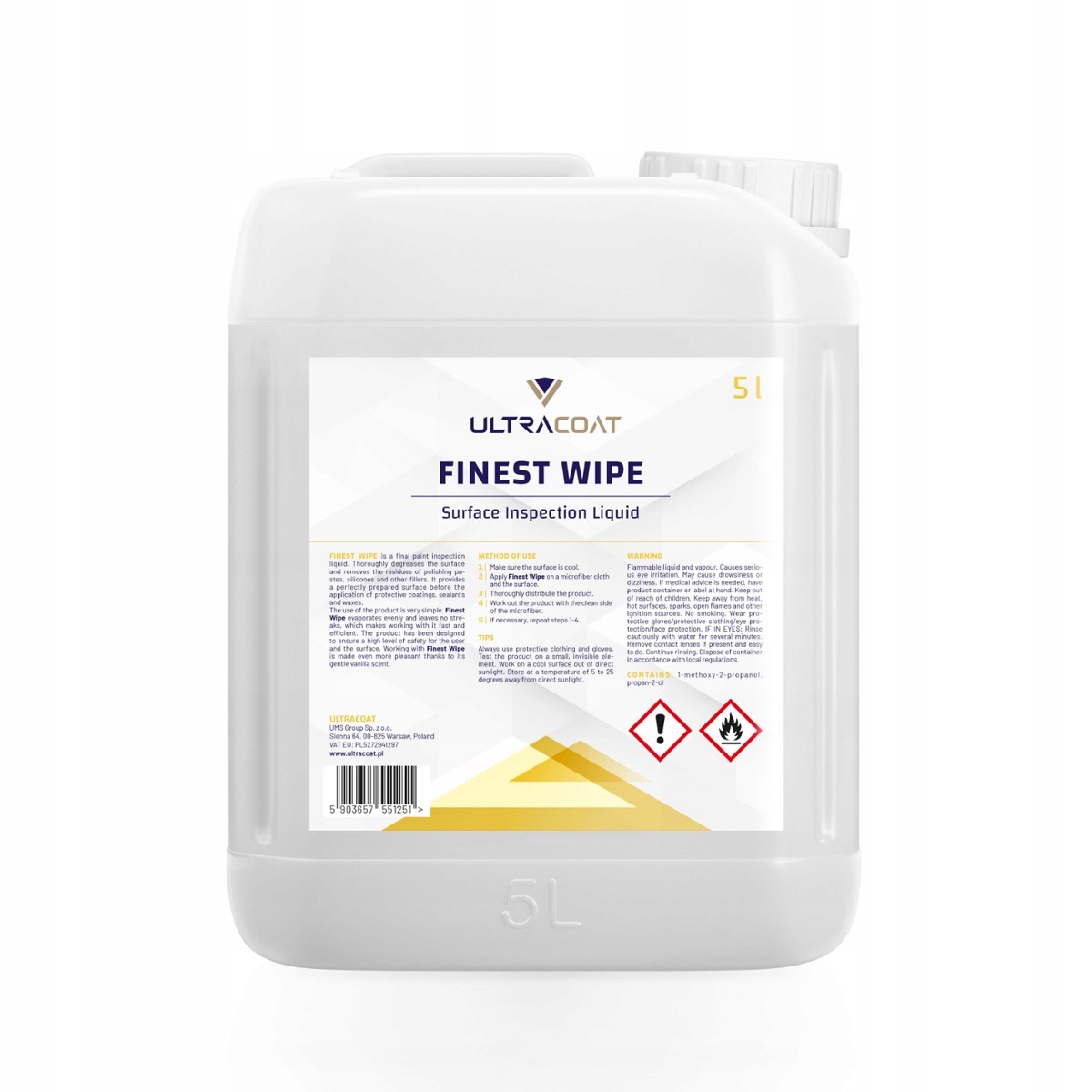 ULTRACOAT Finest Wipe 5l do Inspekcji Lakieru