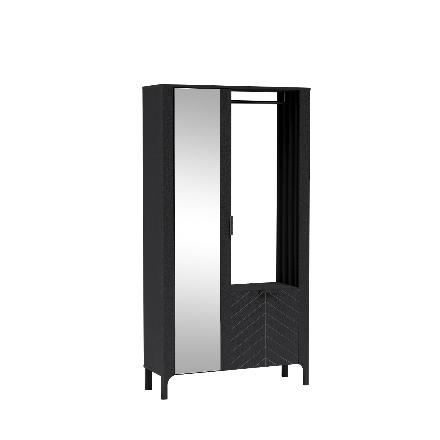 Elegantní šatní skříň do předsíně Ložnice Moderní jedle P11 Černá