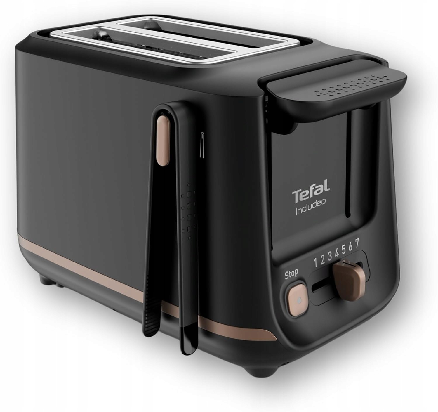Tefal Inludeo TT533811 Toster 850W Czarny 7 Poziomów Opiekania