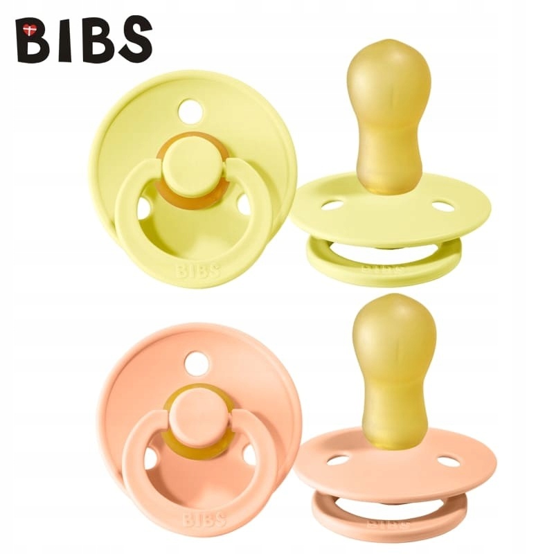 BIBS smoczek 0-6 KAUCZUK 2pak SUNSHINE PEACH Rodzaj okrągły