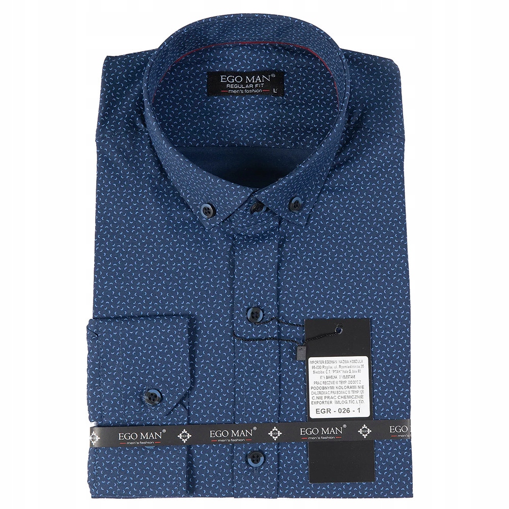 Ego Man košile pánská EGR-026-1 regular fit 3XL tmavě modrá
