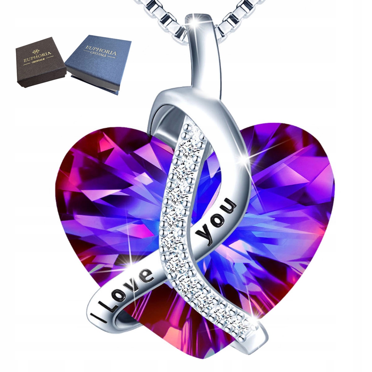 Náhrdelník Stříbro 925 s Přívěskem Srdce se Zirkony jako Dárek Pro Maminku