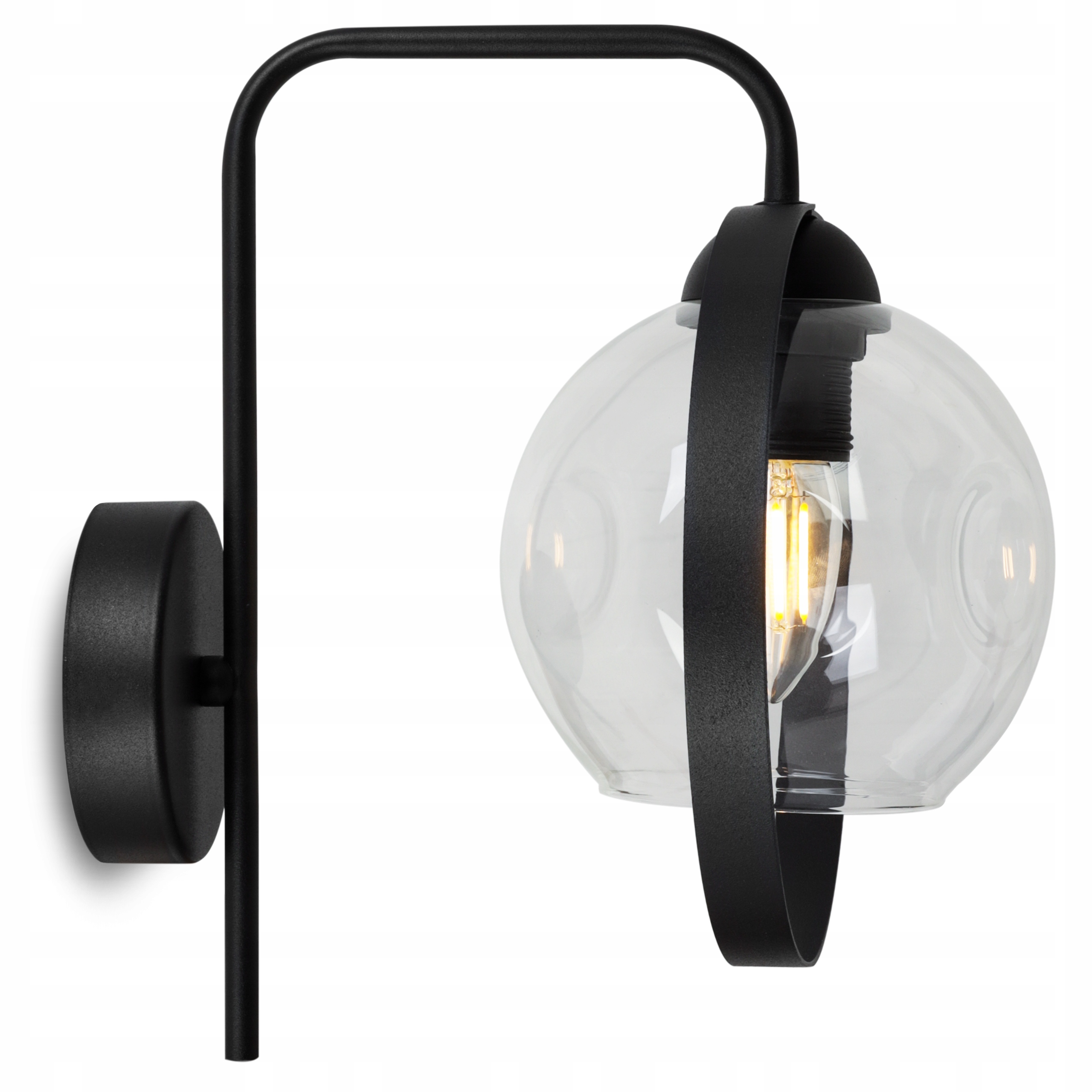 

Nowoczesna Lampa Kinkiet Szklany Klosz Pierścień