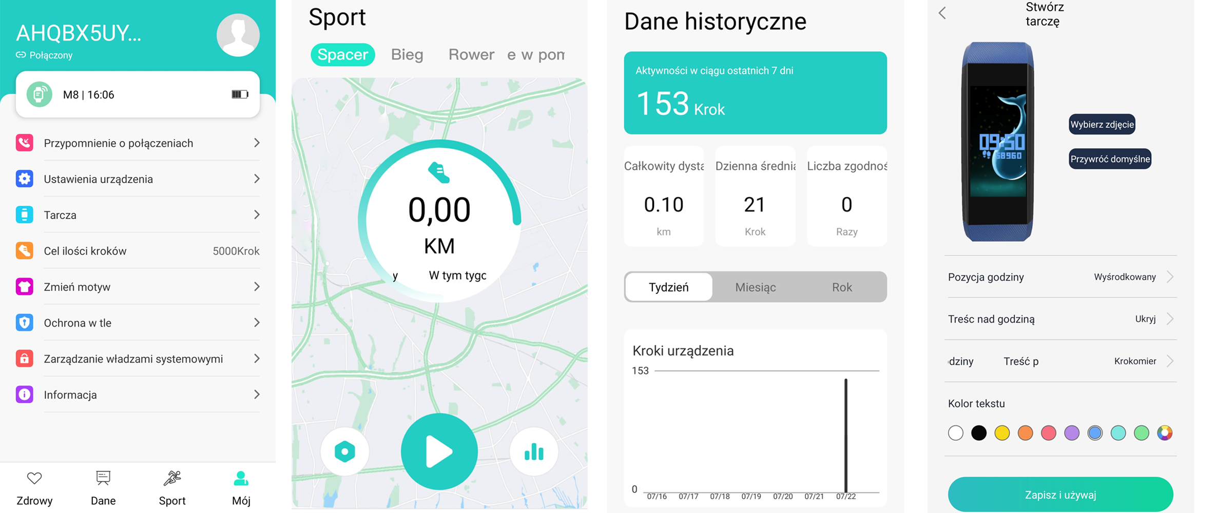 ZEGAREK DZIECIĘCY SMARTWATCH SMARTBAND OPASKA Materiał paska guma