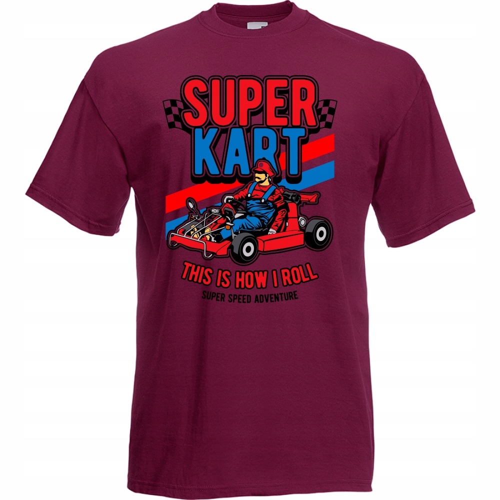 

Koszulka gokart kart how i roll M burgund