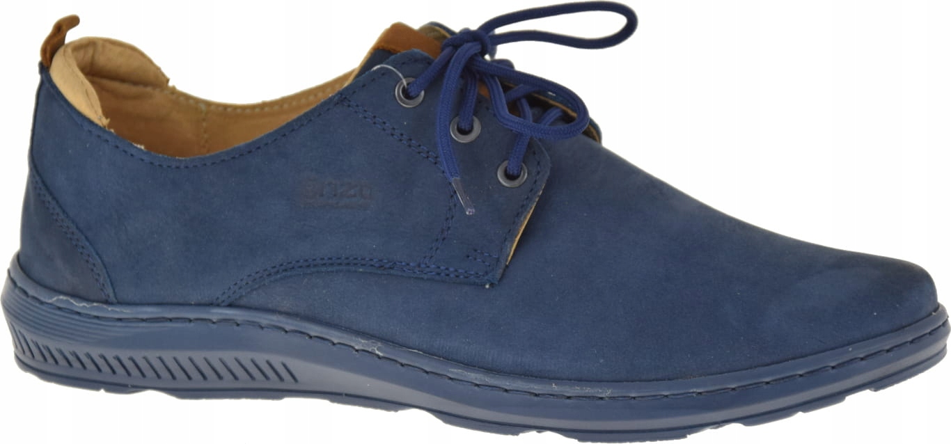 Elegantní Pánské Polobotky Enzo 174 201g Kůže Nubuk Tmavě Modré Akce VEL.40