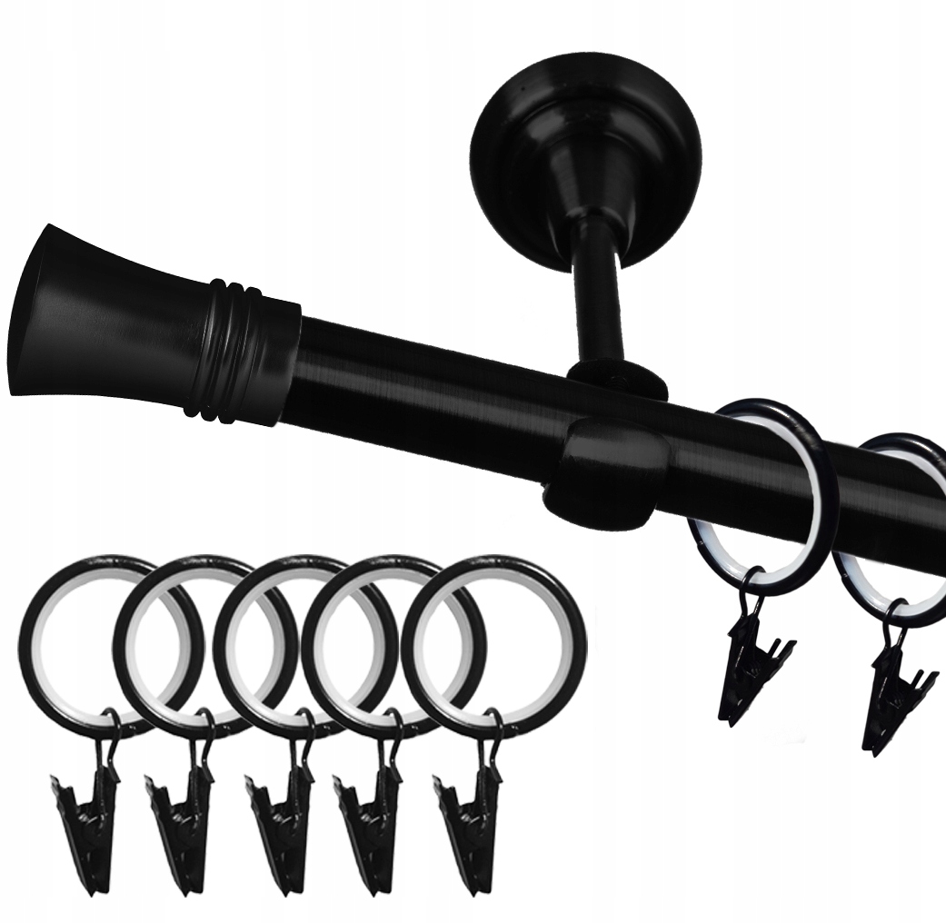 

Karnisze Metalowy Pojedynczy Czarny 19 mm 160 CM