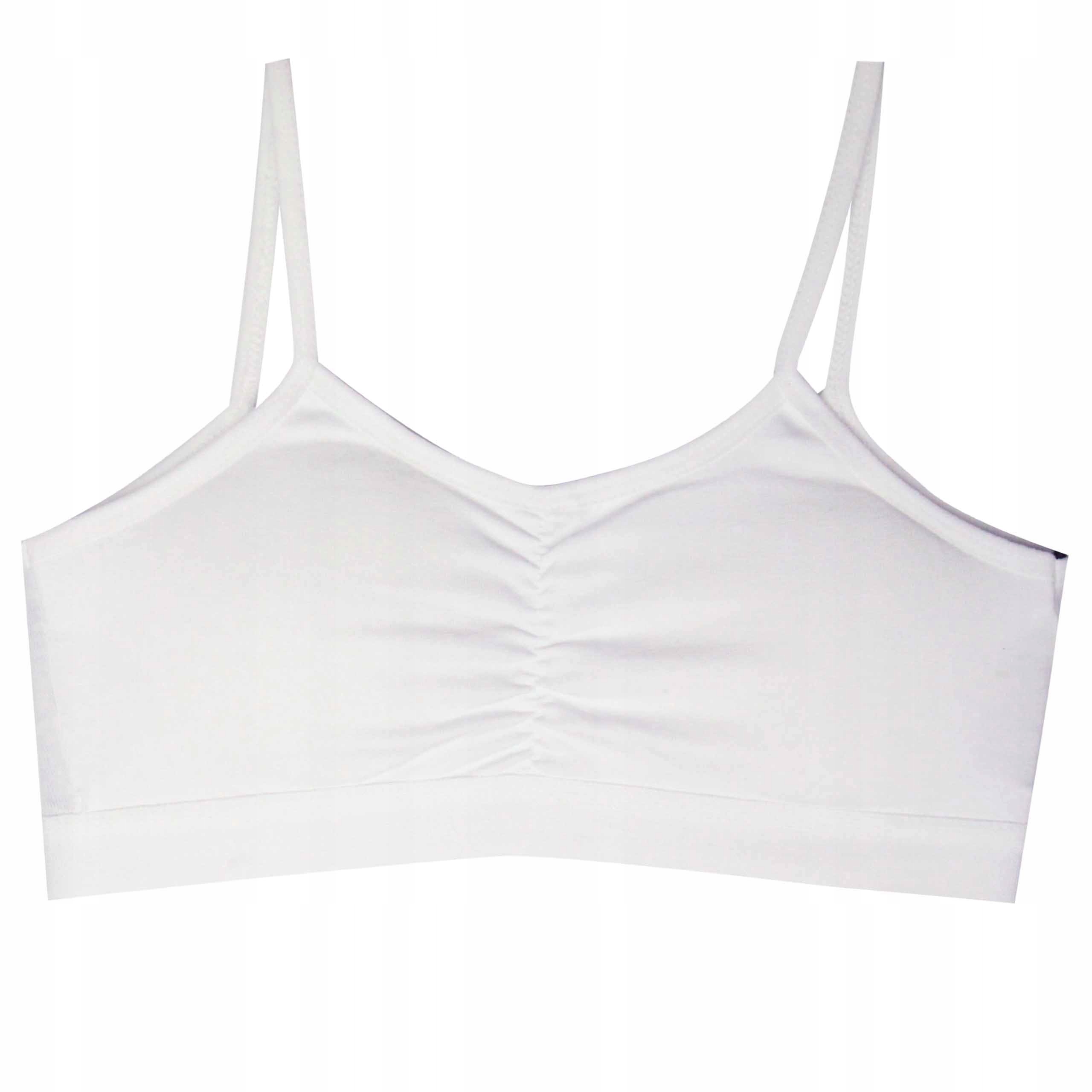 Biustonosz Stanik Top Dziecięcy Biały 11-12LAT 146-152cm z Wkładkami