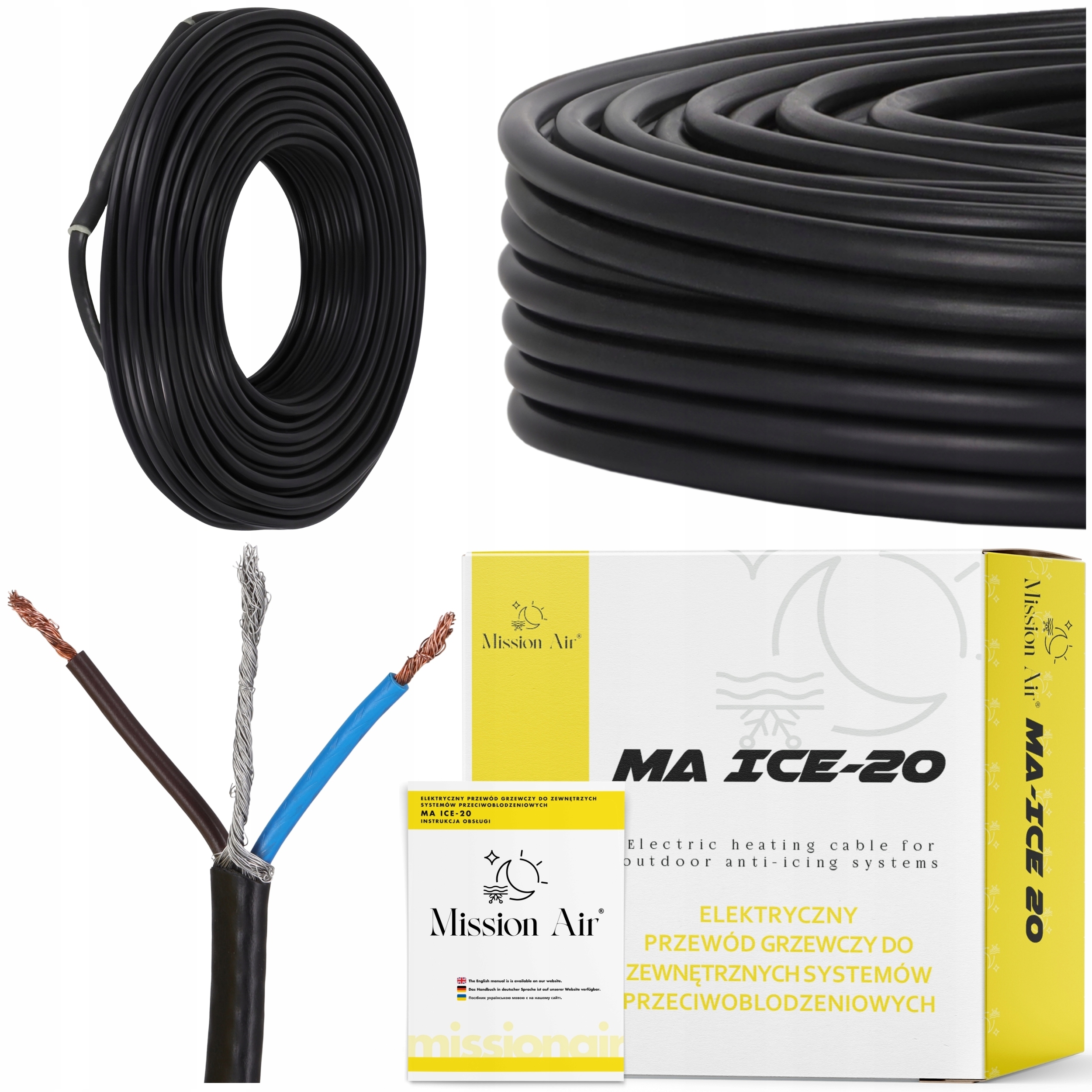 Topný Kabel Pro Žlaby Střešních Trubek 230V 20W/m 19M