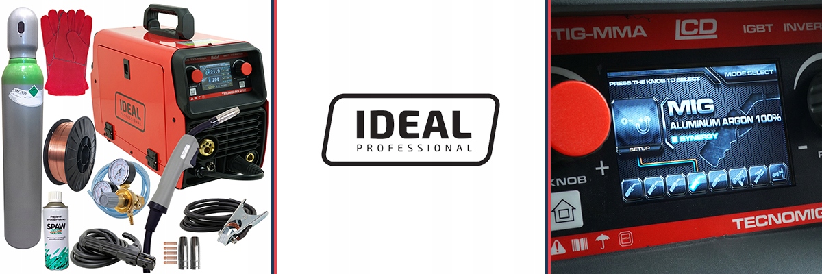 Spawarka MIGOMAT 3w1 MIG 200 TIG MMA FLUX zestaw Model TECNO MIG 212