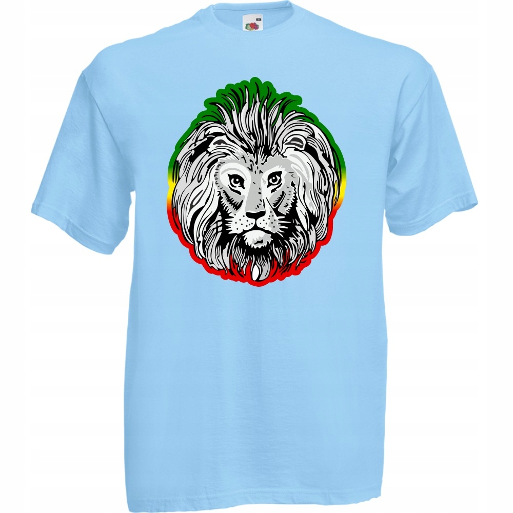 

Koszulka z nadrukiem reggae lew rasta rastaman L