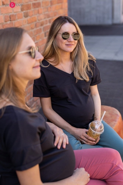 Těhotenská a kojící mikina M-Shirt V-neck Milk&Love grafitová