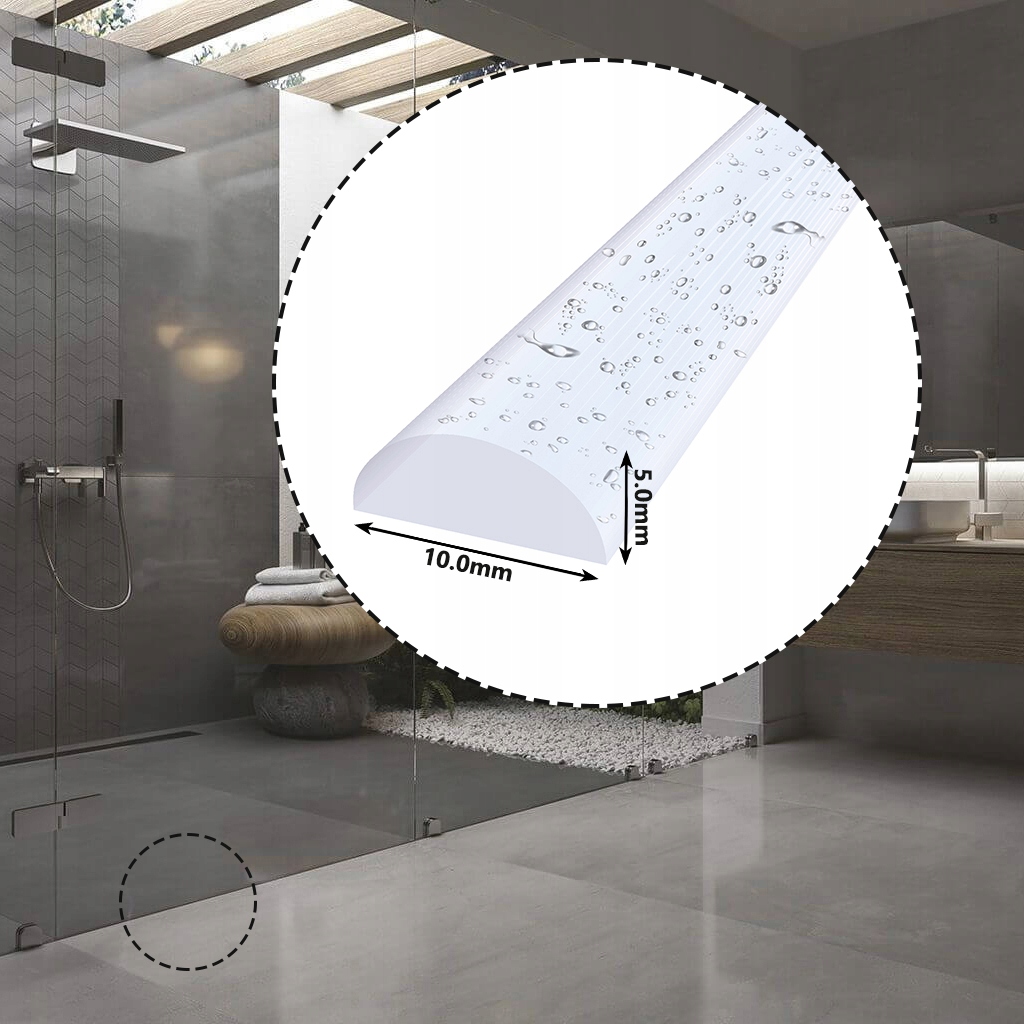 Próg Akrylowy samoprzylepny prysznicowy 10x5 130cm Kod producenta 50/5