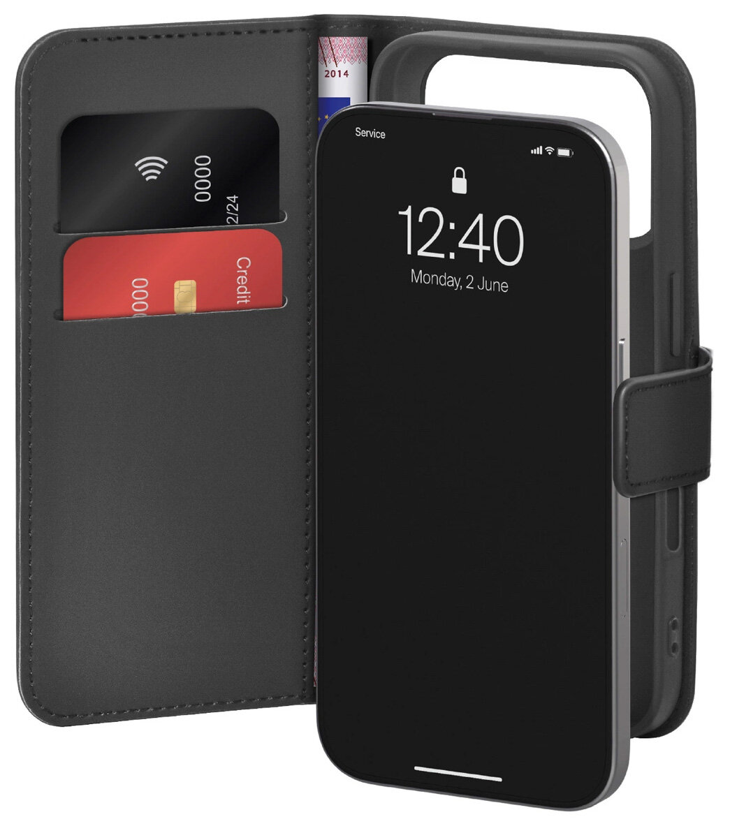 Etui Puro Wallet Stand na iPhone 17 Pro Max z ekoskóry, z klapką, portfelem