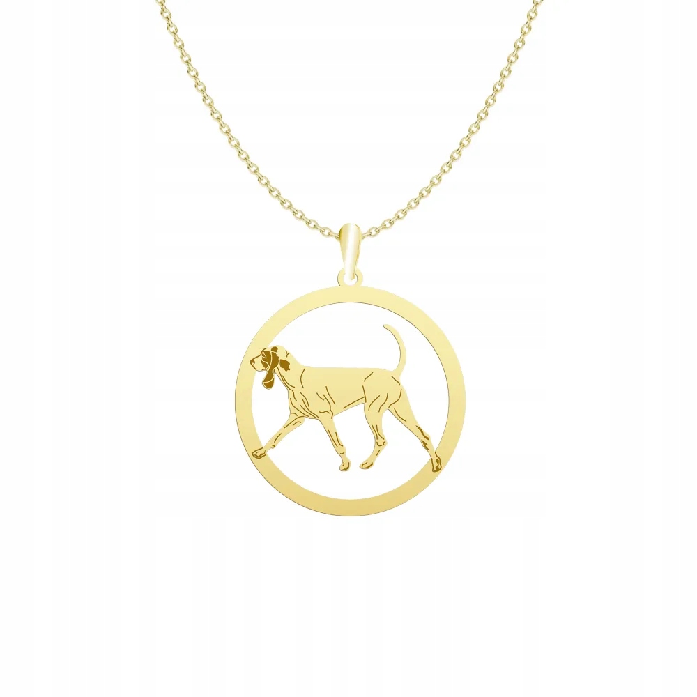 Zlatý náhrdelník s porcelánovým psem 925 Řetízek Žena Gravírování Bonus