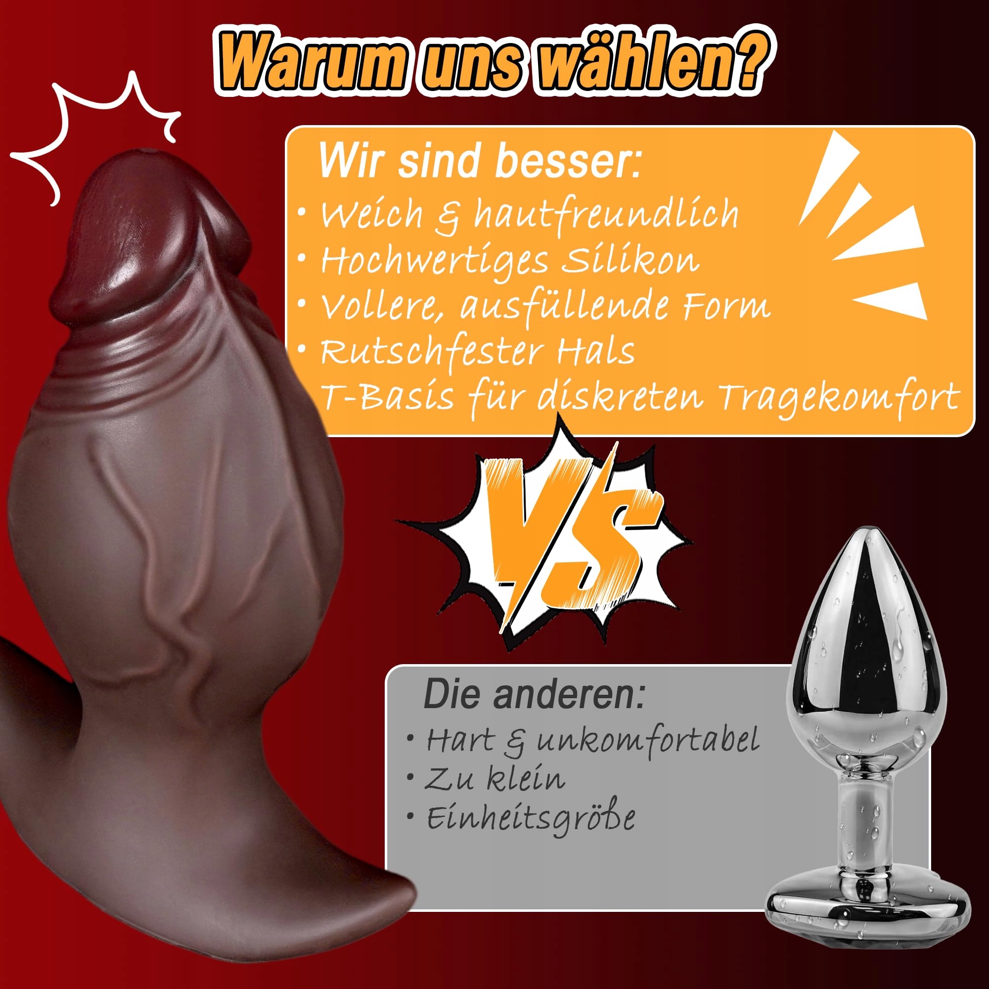 Silikonowy Czarny Korek Analny 8cm Dildo Trener XXL — miniatura 4