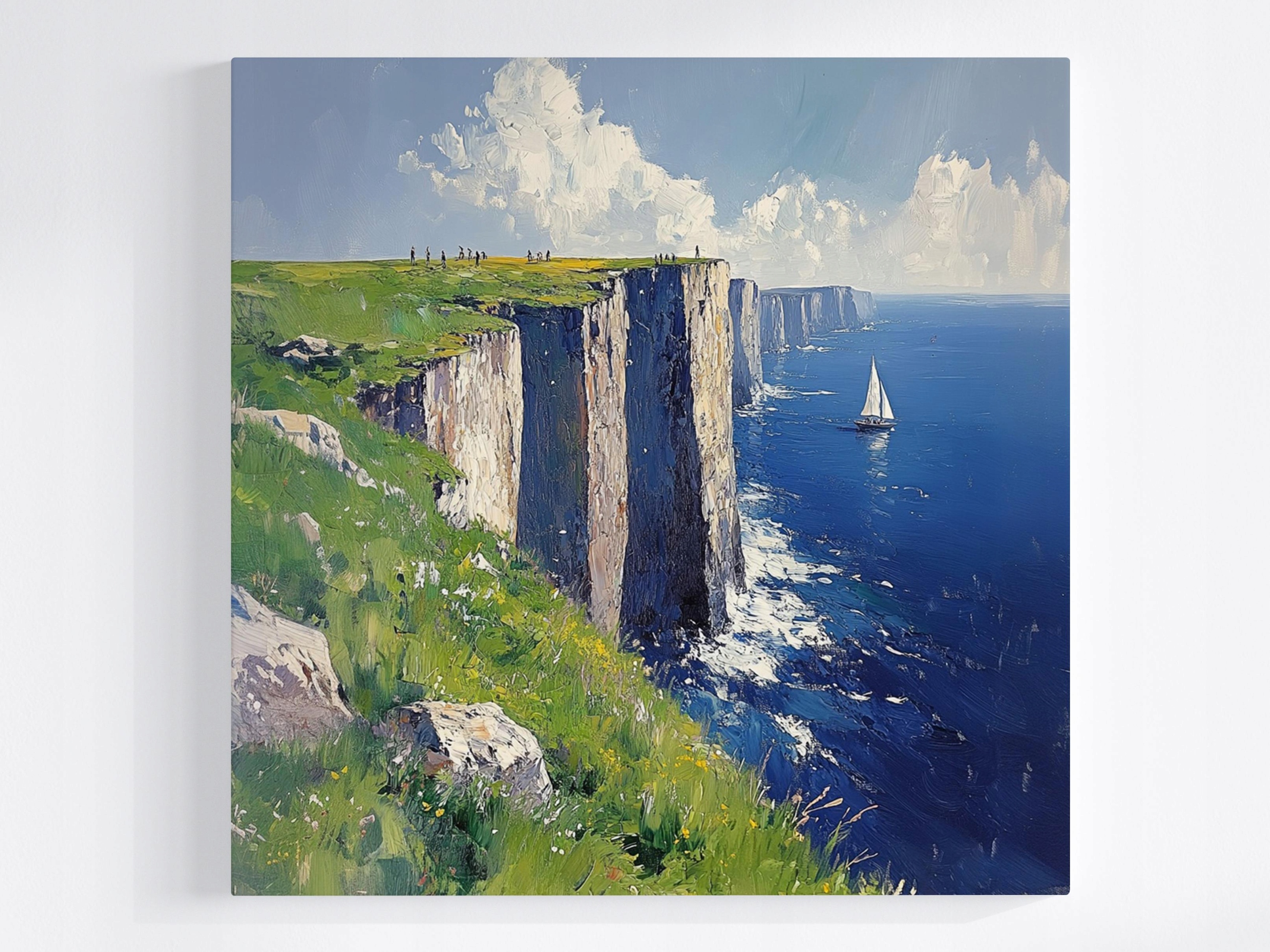 Obraz Na Plátně Canvas Krajina Útesy Moře Oceán Plachetnice 80x80