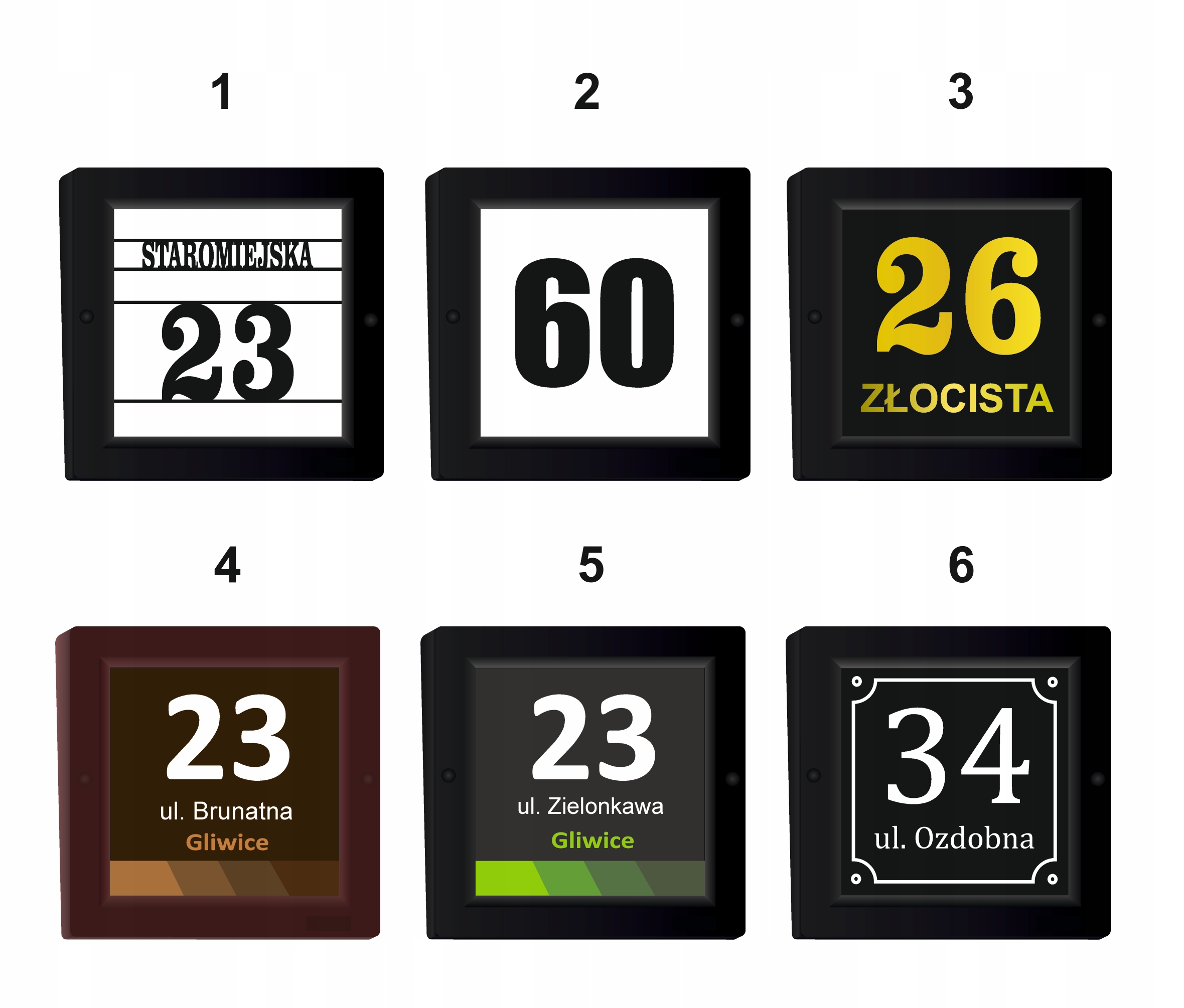 PODŚWIETLANY NUMER DOMU LED TABLICA ADRESOWA 23x23 Marka B&R