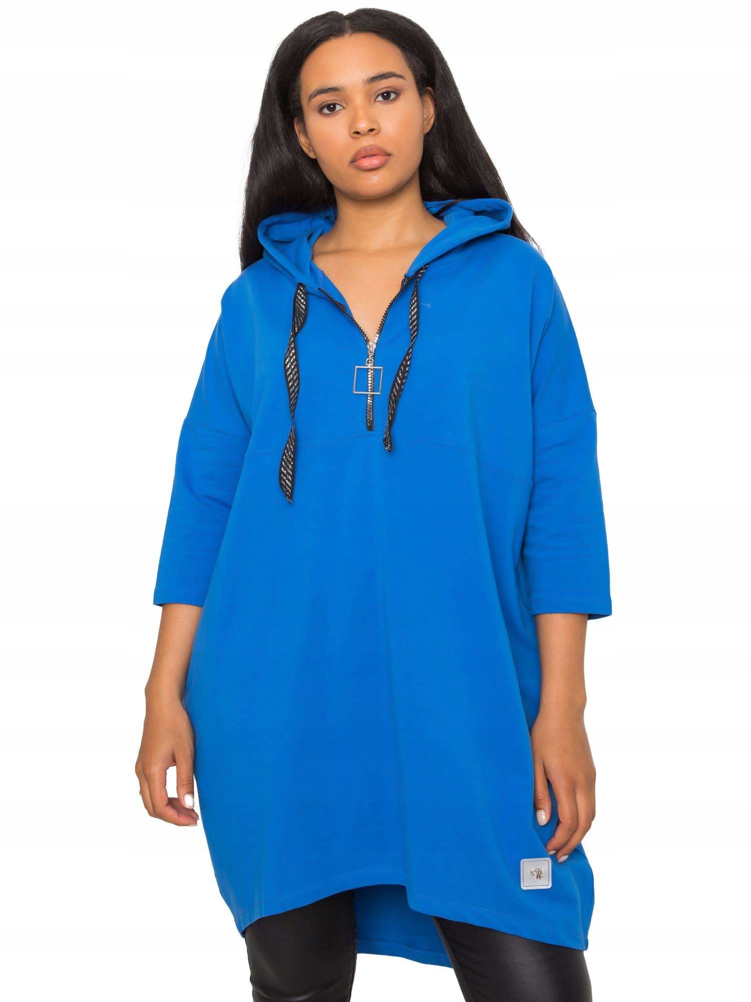 

Damska Bluza Plus Size kaptur luźna zamek