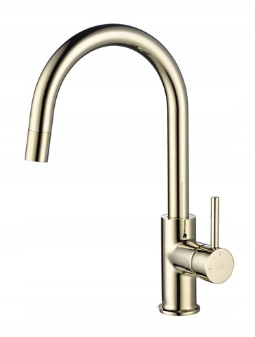 Zlatá Kuchynská Batéria S Výsuvným Výtokom, Vysoká