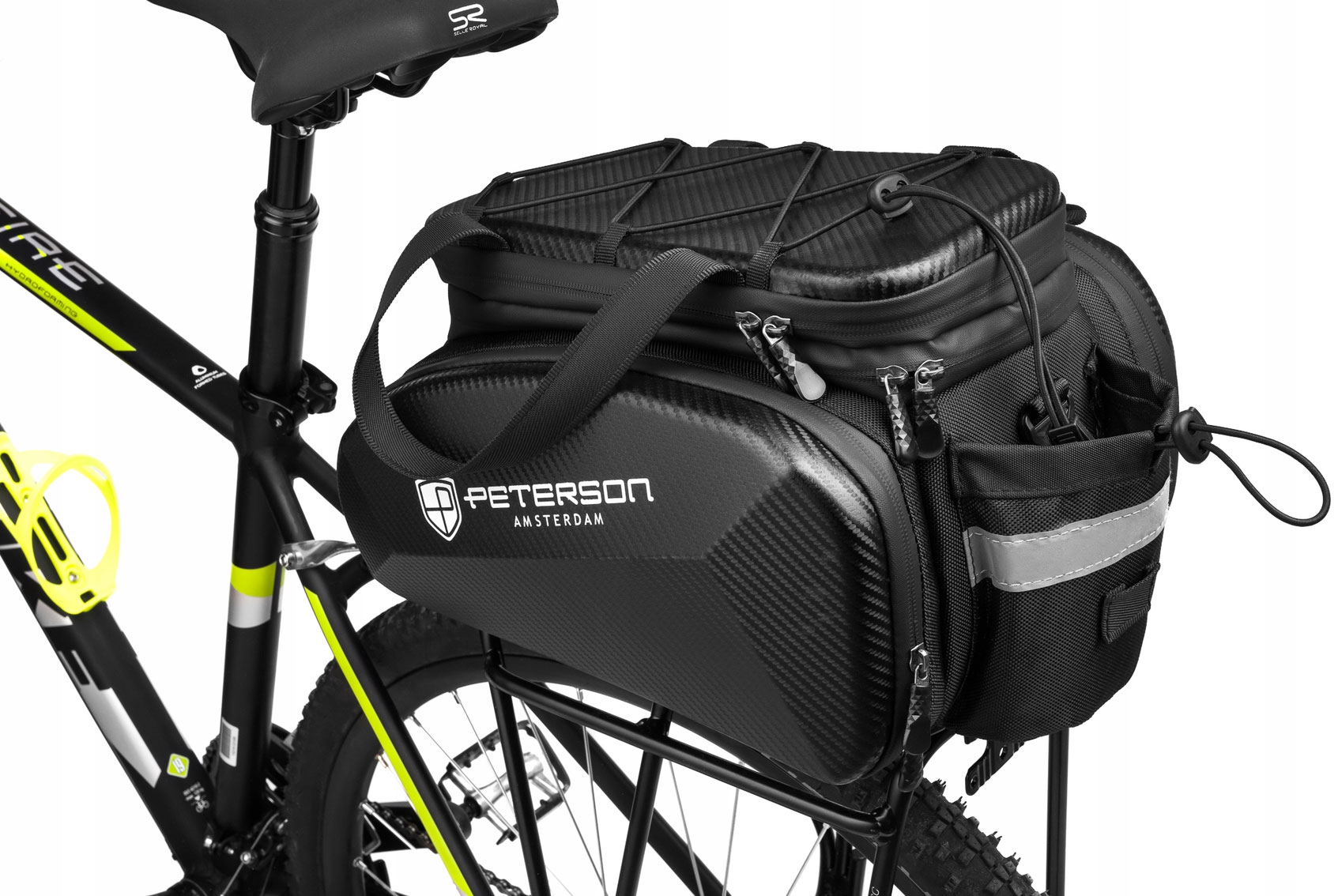 Torba rowerowa sakwa na bagażnik ramię wodoodporna 24L Peterson bidon