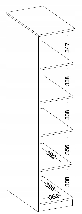 Regał wysoki otwarty 40x190cm meble biurowe OFFICE Głębokość mebla 42 cm
