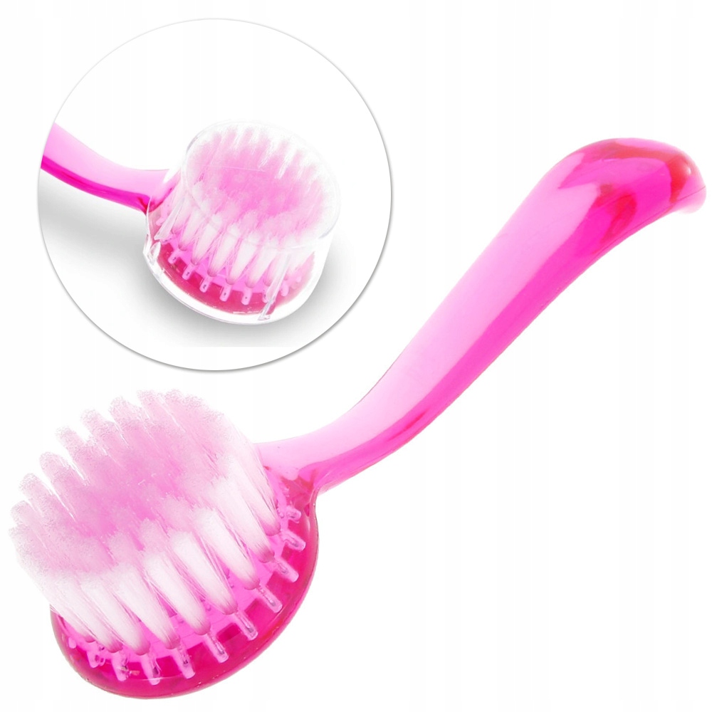 SZCZOTECZKA DO PYŁU PAZNOKCI OKRĄGŁA MANICURE RÓŻOWA