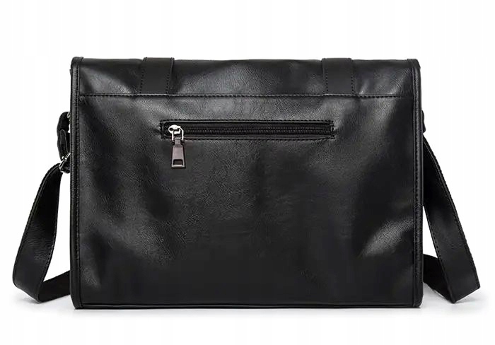 TORBA MĘSKA NA RAMIĘ CZARNA KLAPA praca szkoła DOKUMENTY Model Ak05