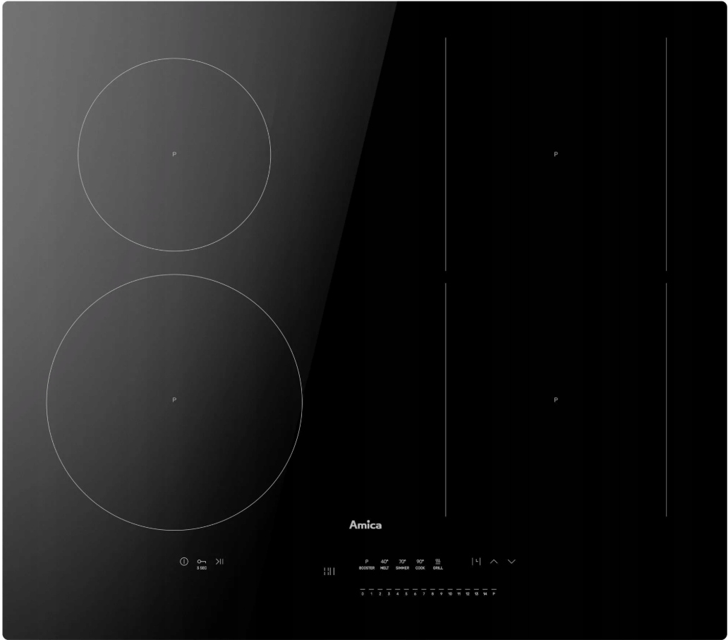Indukčná varná doska Amica PIN6541PHTSUN 3.0 7,35 kW Autobridge Booster Časovač