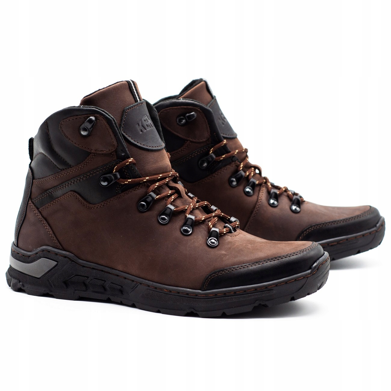 

Buty Męskie Skórzane Zimowe 514 Brąz 44