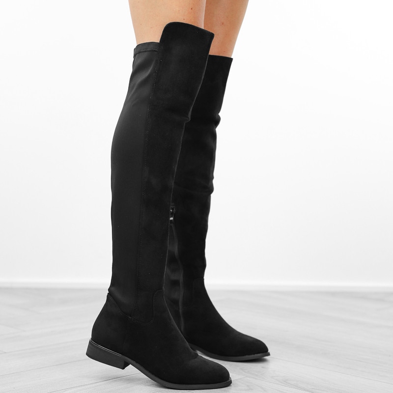 Czarne kozaki damskie płaskie elastyczne QT75P r36 Kod producenta QT75P