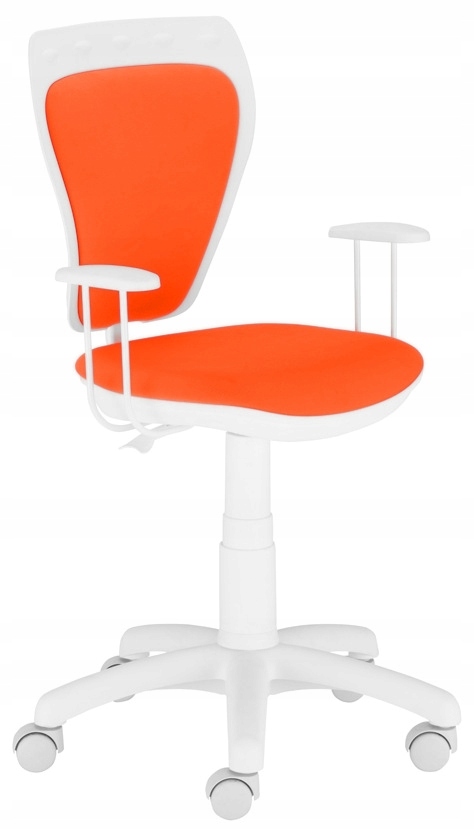 Pomarańczowy Fotel obrotowy dla dziecka do biurka Ministyle white Nowy Styl