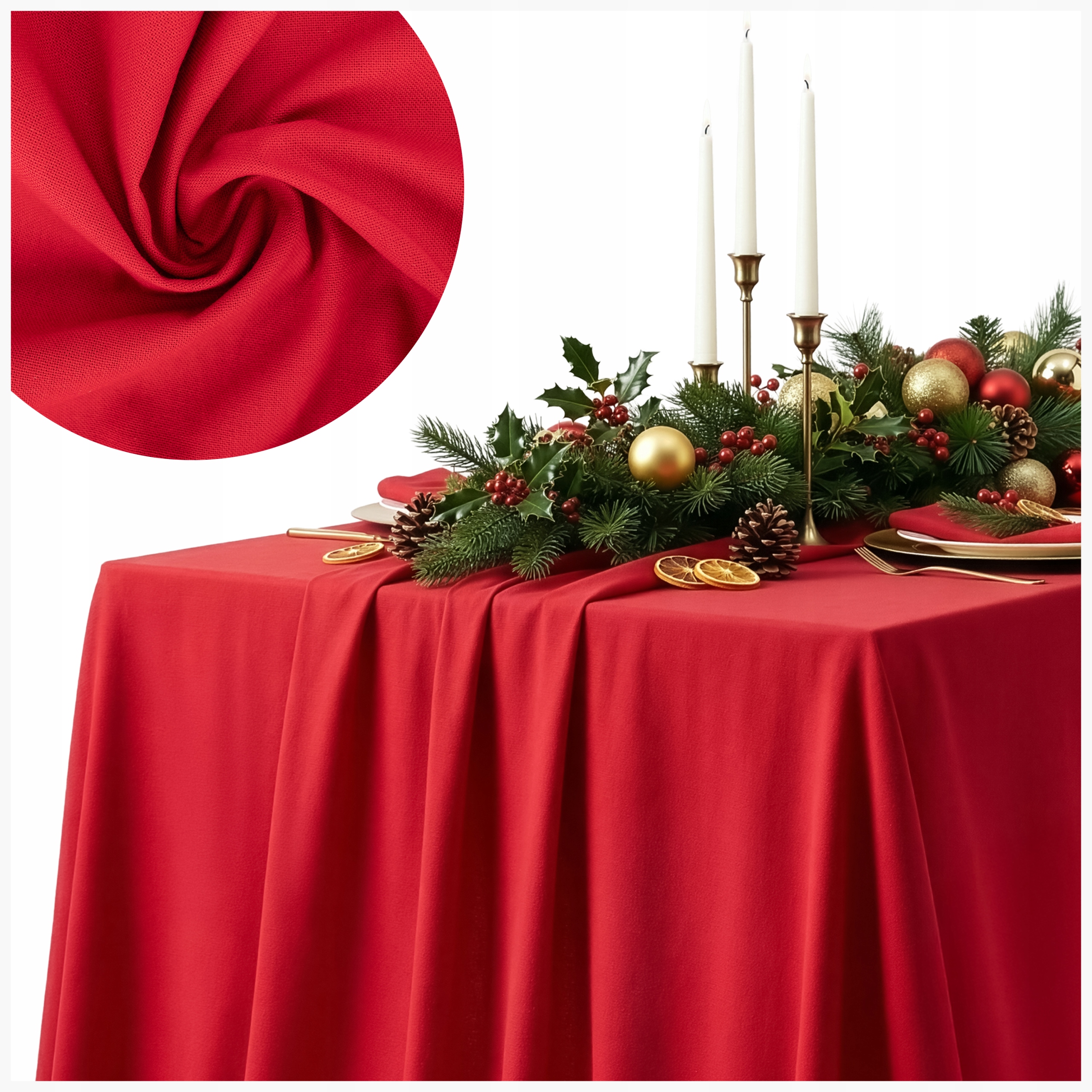 Bavlněný Ubrus Glam 135x400 Na Vánoční Stůl Vánoce