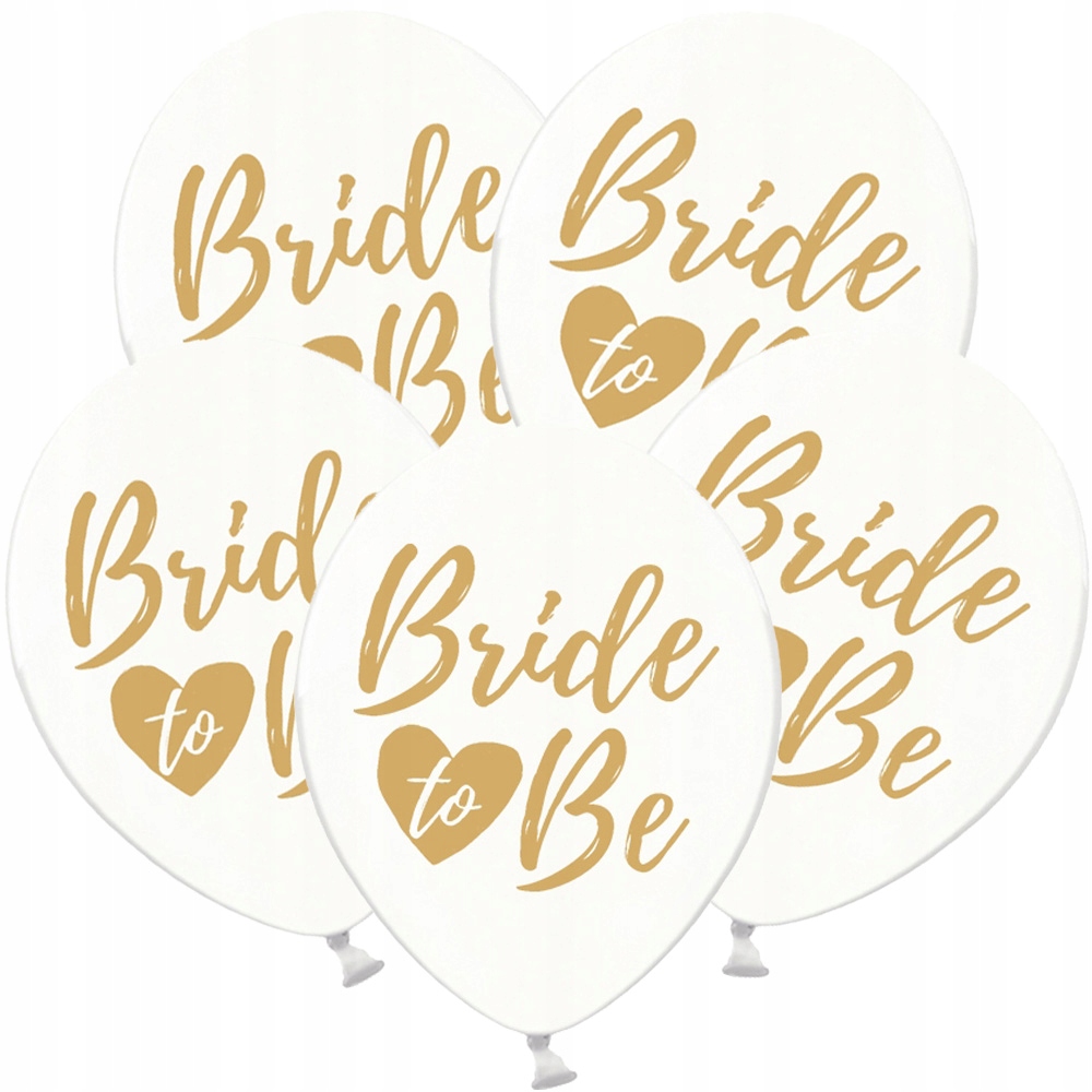 

Balony Na Wieczór Panieński Bride To Be Złote 5szt
