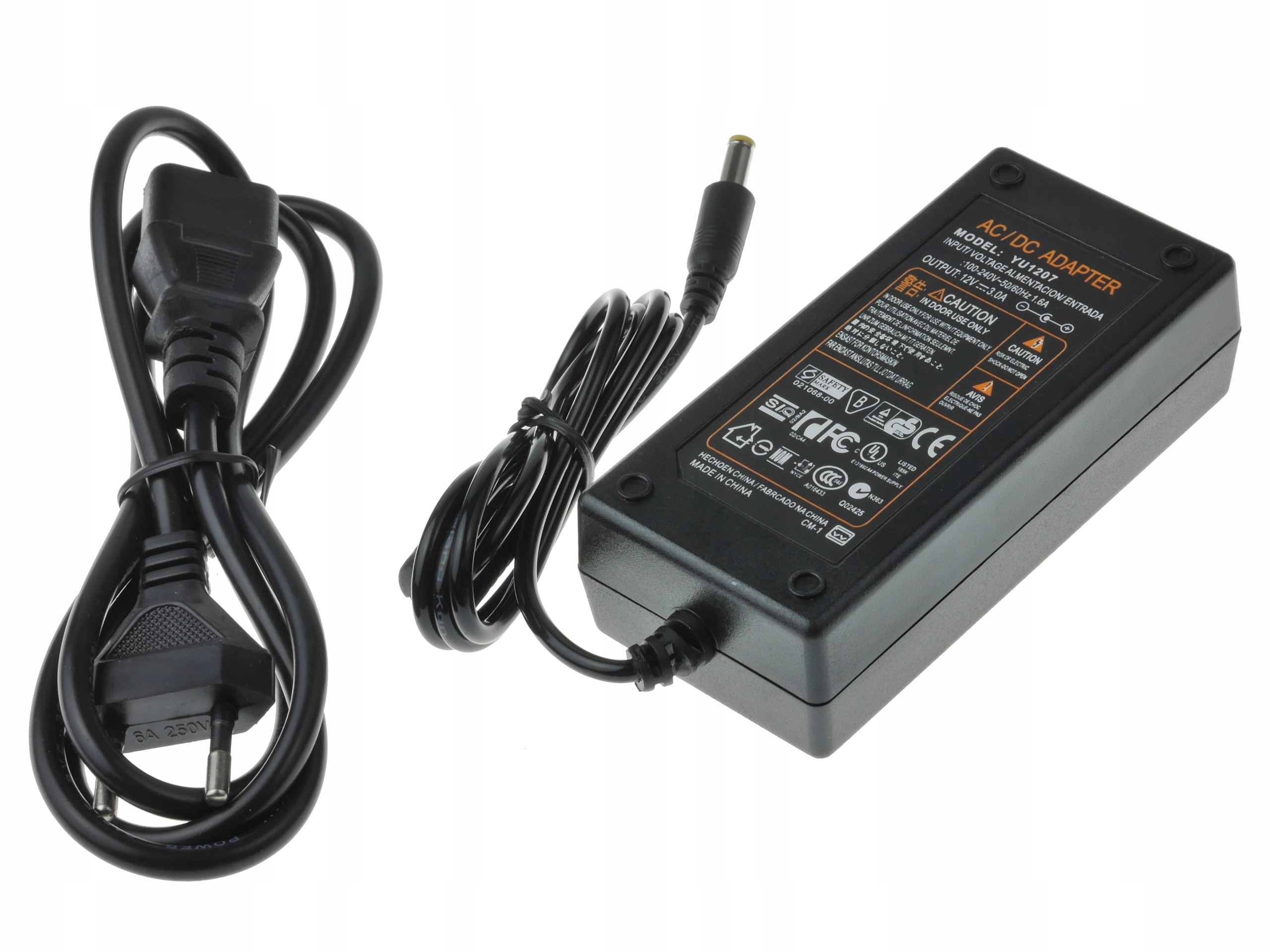 

Zasilacz DC taśma Led desktop 36W 12V 3A Kabel
