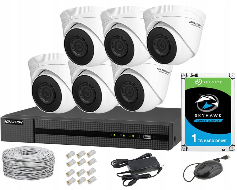 

Zestaw Kamer Hikvision 4Mpx Rejestrator Ip 8 Poe