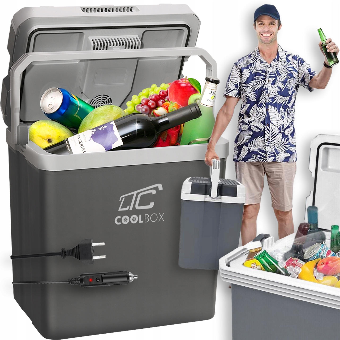 Lodówka Turystyczna Samochodowa XXL 35L 12V i 230V Z Funkcją Grzania 2025R