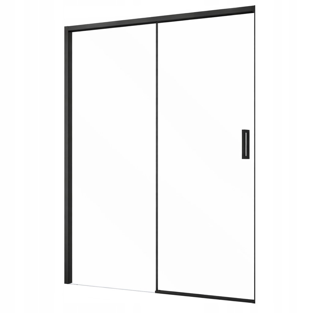 Drzwi prysznicowe Czarne przesuwne 8mm DSV250B 140cm Leyden cichy domyk