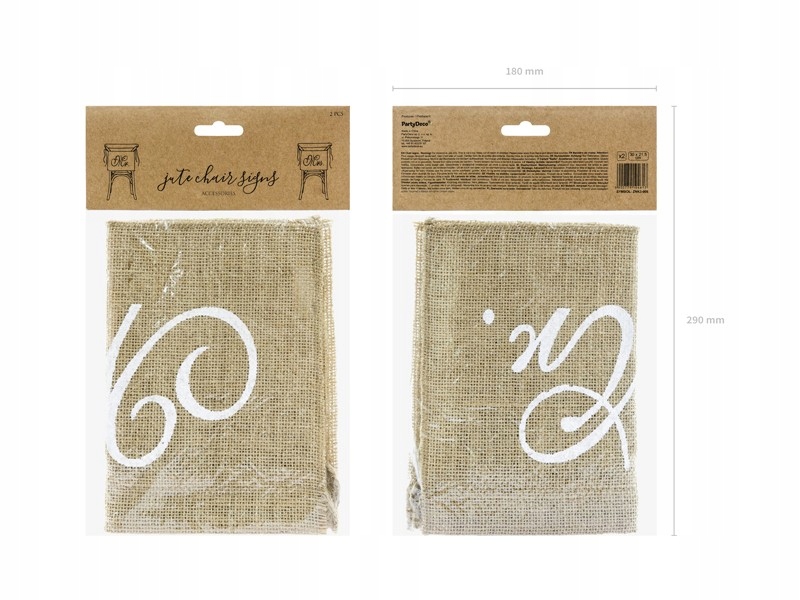 Zawieszka na krzesła żona mąż jutowa juta wesele Marka Party deco